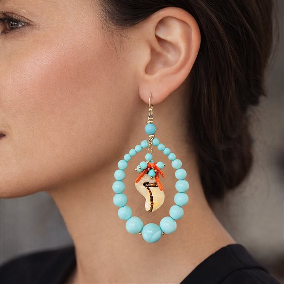 Pendientes Cianfrone Gioielli Mujer in Oro Pasta di turchese LOR6561AG - LOR6561AG